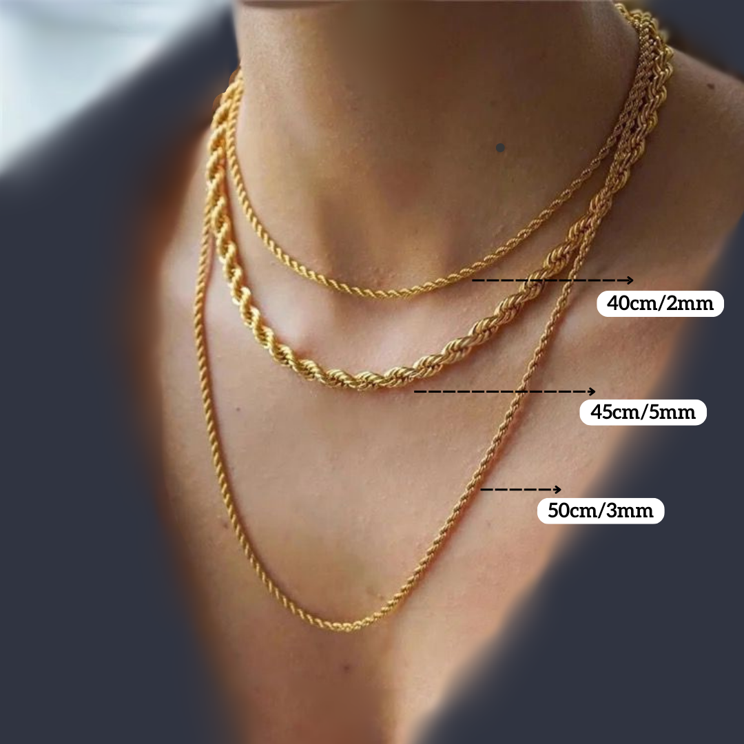 18k Gold Gold Necklaces Rope Chain Thin 18K Gold-Filled Rope Chain - Main Image