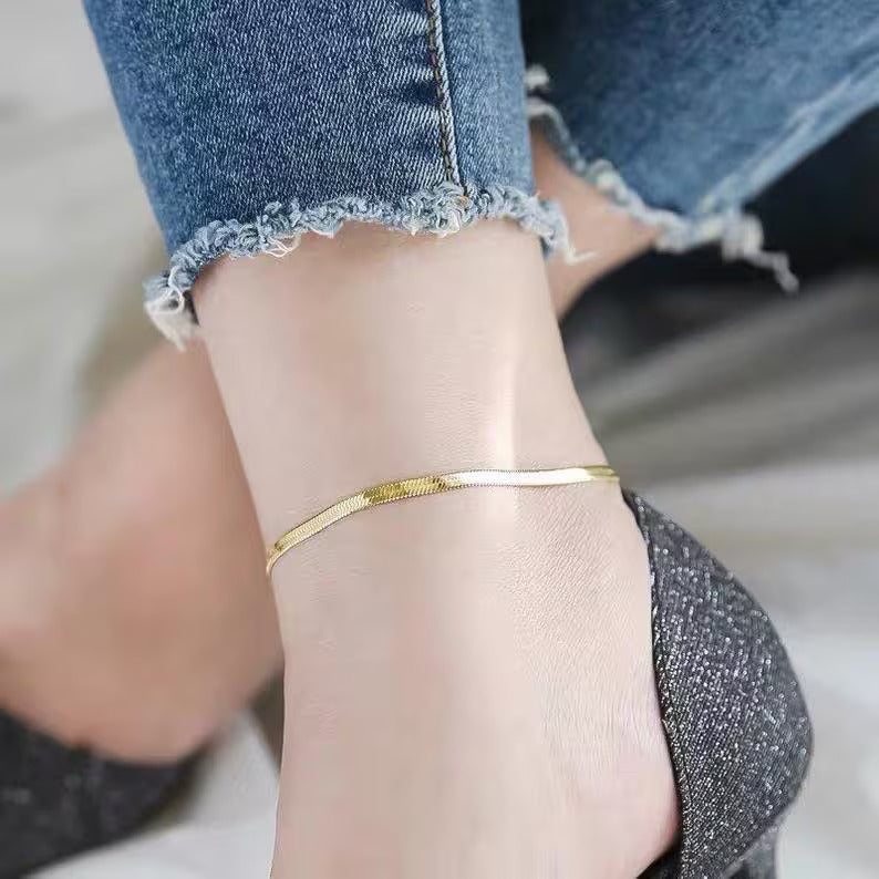 Buy Online 18K Gold-Filled Anklet Online Snake Chain Anklet