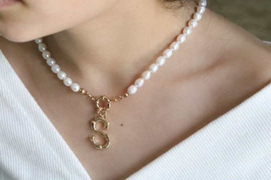 18K Gold-Filled Personalized Pearl Necklace