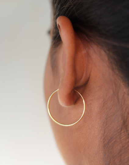 18K Gold-Filled Simple Hoop Earrings | 925 Sterling Silver