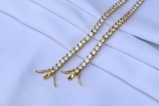 18K Gold-Filled Diamond Tennis Chain Necklace