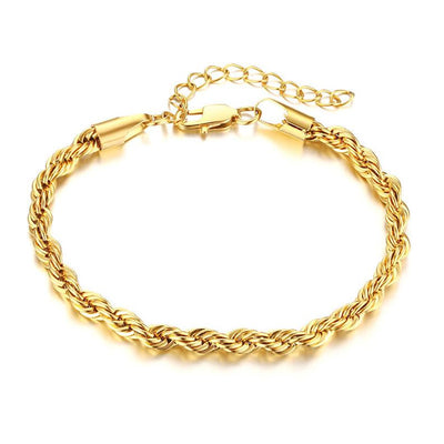 Gold filled rope chain bracelet 