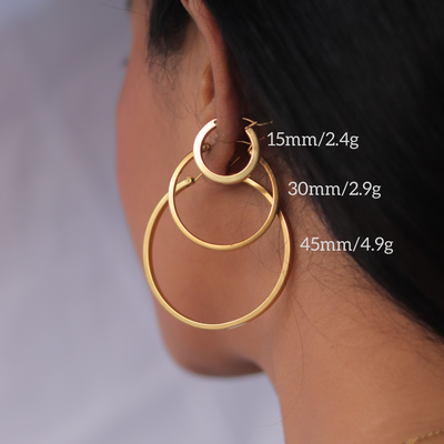 18K Gold-Filled Flat Hoop Earrings