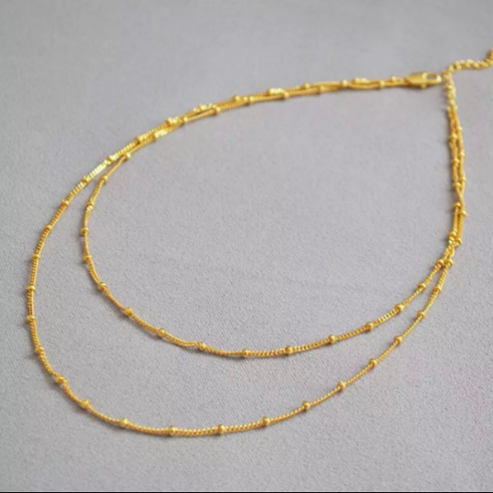 Bead Gold Chain Necklace