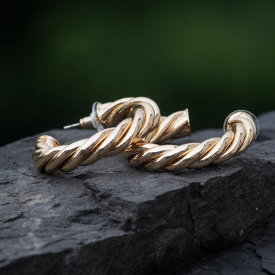 14K Gold-Filled Twisted Hoop Earrings