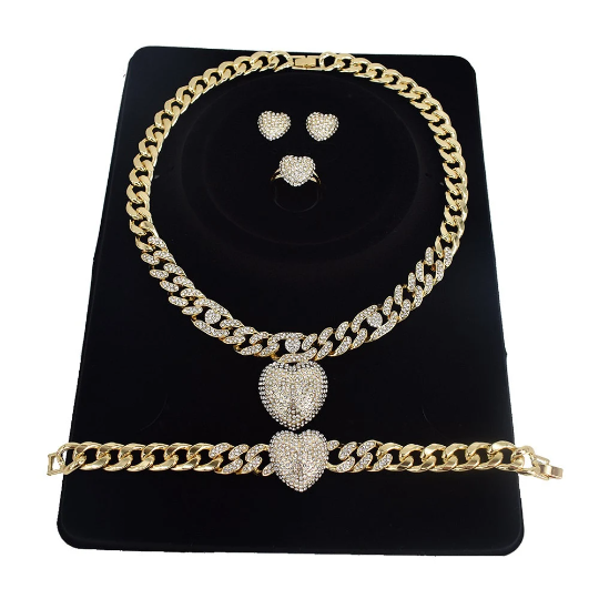 XO Cuban link jewelry set 
