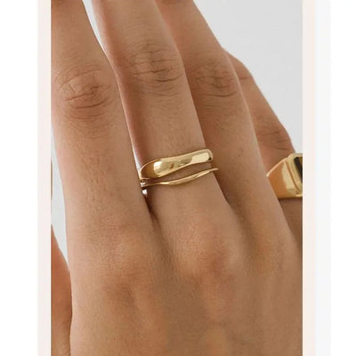Gold Irregular Ring Set