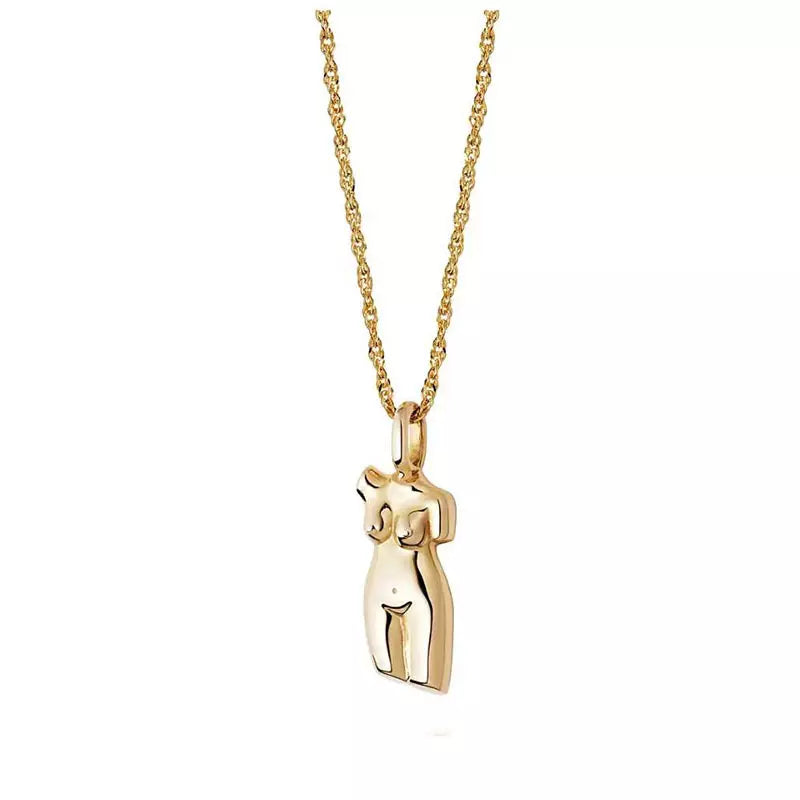 Female silhouette deals necklace