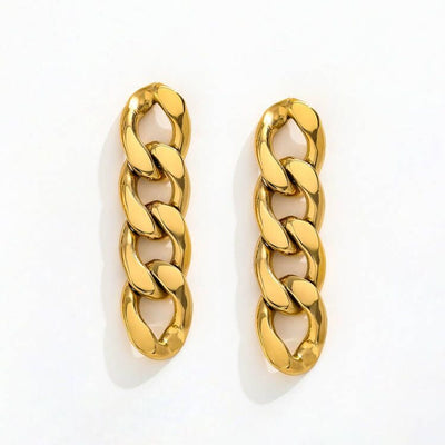 Gold Cuban Chain Earrings