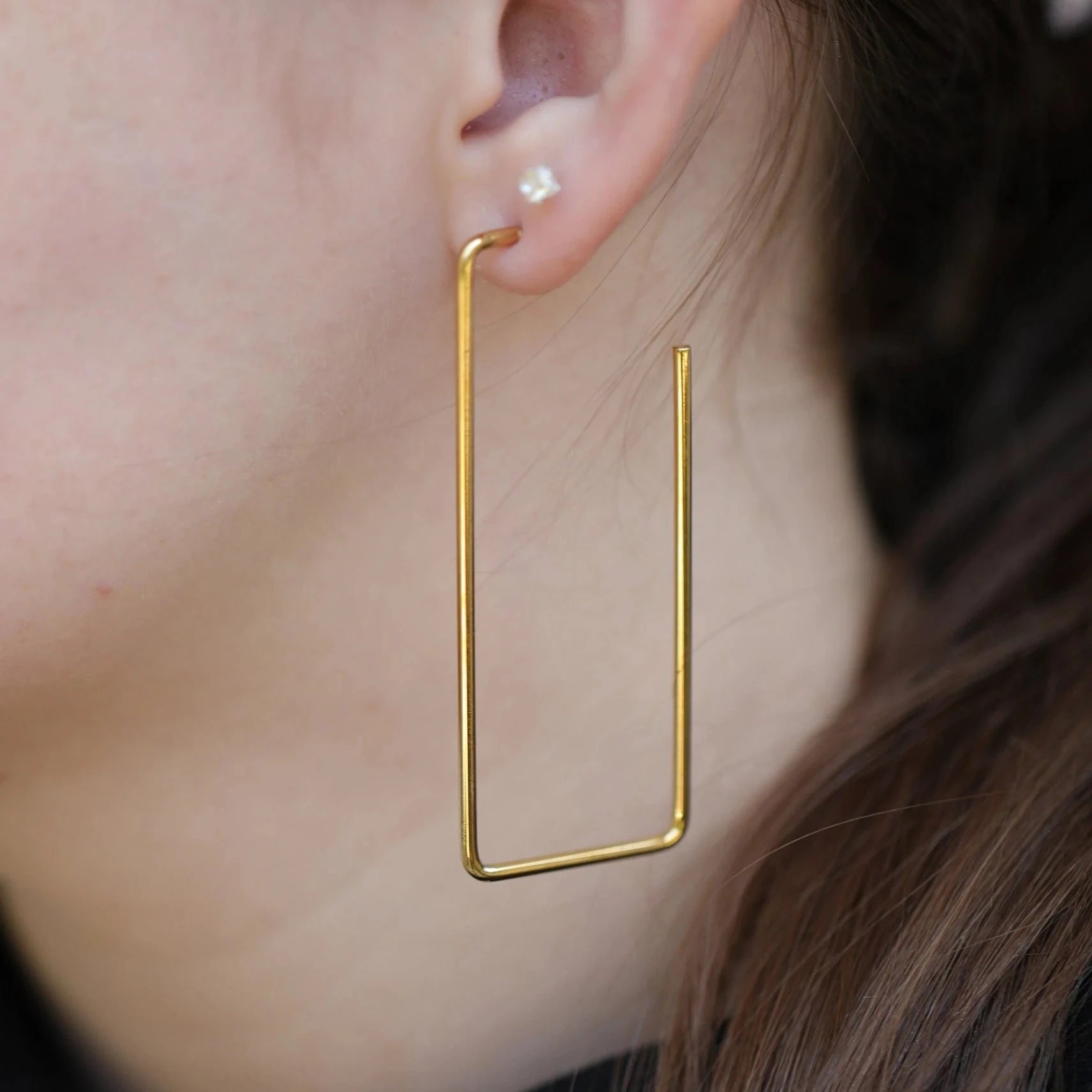18K Gold-Filled Extra Large Rectangle Earrings – Jewelvers