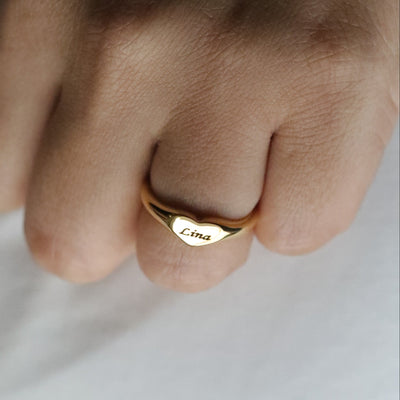 Heart Name Ring