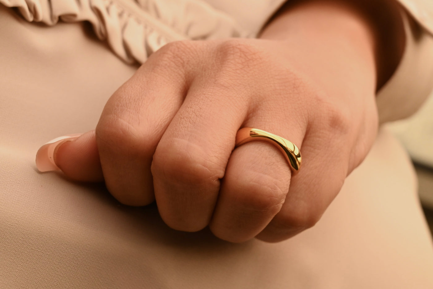 18K Gold-Filled Irregular Band Ring