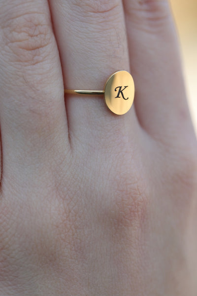 Engraved Letter Ring