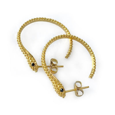 18K Gold-Filled Dainty Snake Hoop Earrings