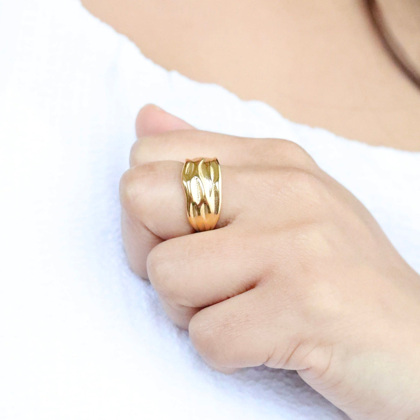 Gold Hammered Ring