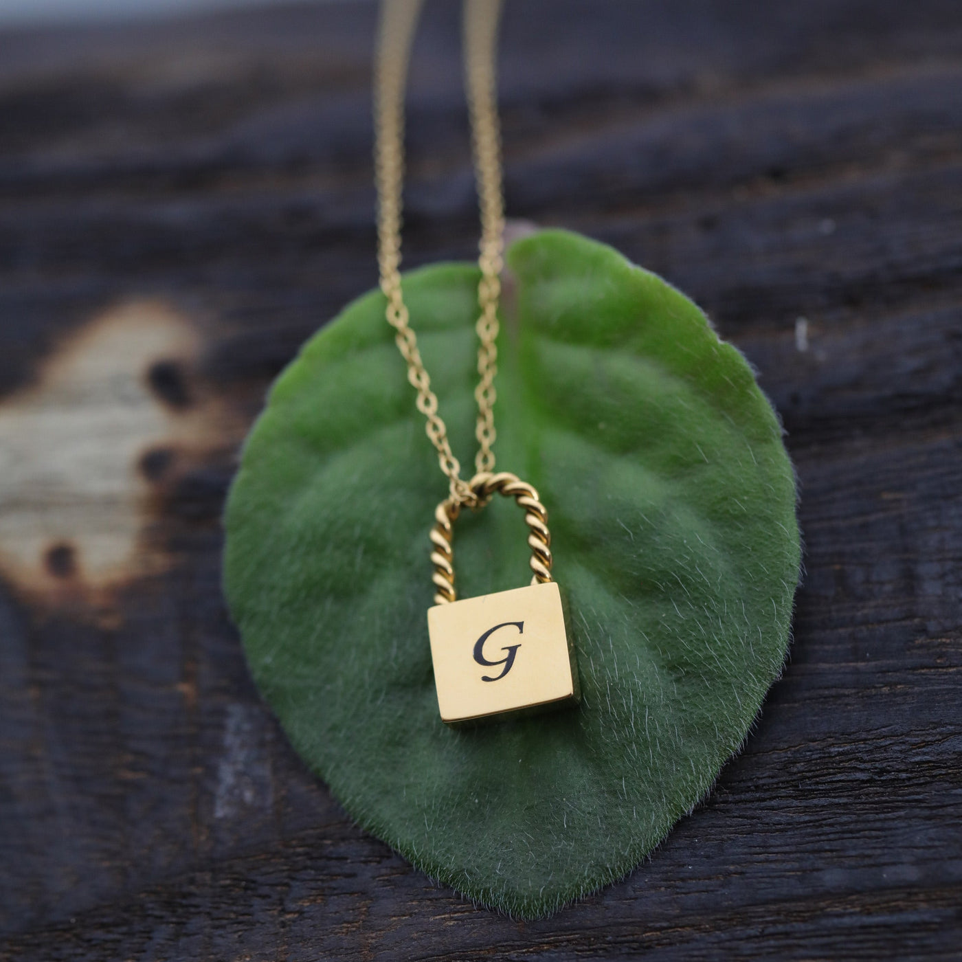 18K Gold-Filled Personalized Padlock Necklace