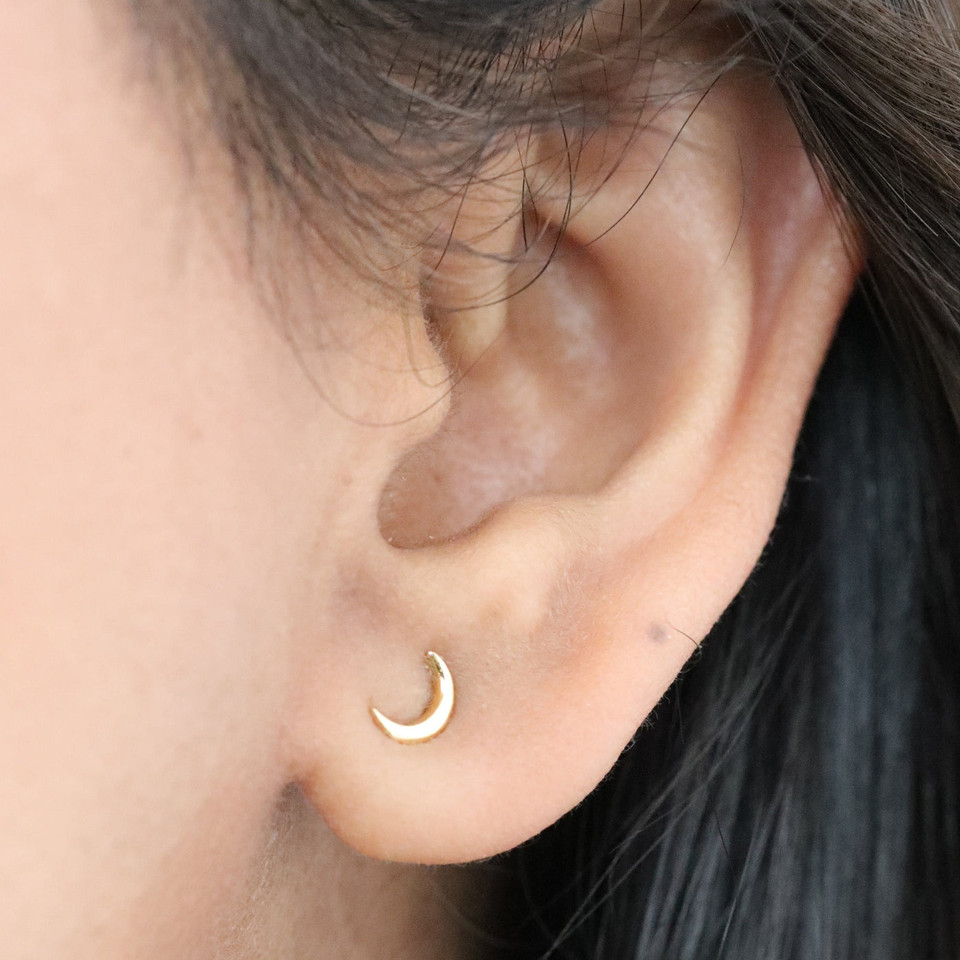 Dainty Moon Stud Earrings