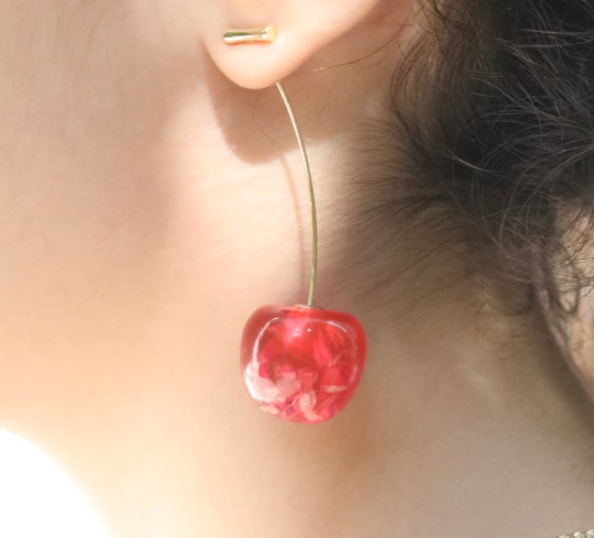 18K Gold-Filled Pink Cherry Earrings