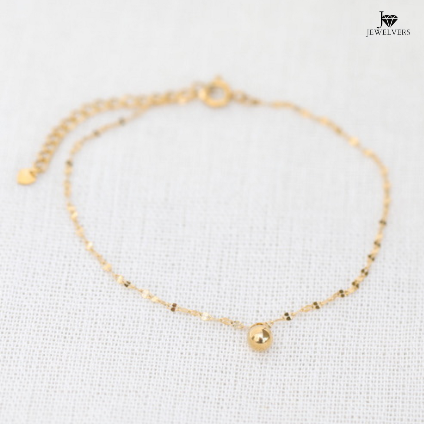 18K Gold-Filled Ball Pendant Anklet