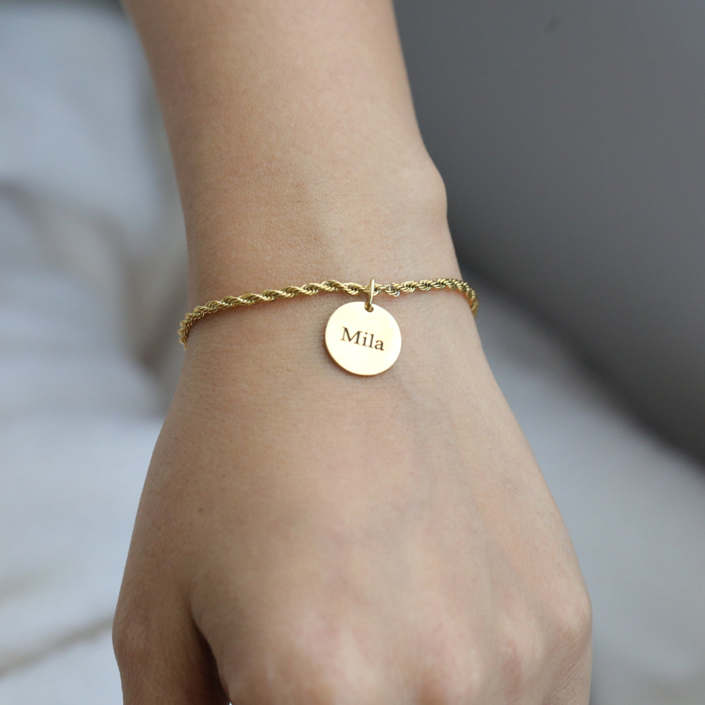 Personalized Disc Charm Bracelet