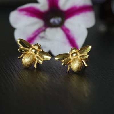 18K Gold-Filled Bee Stud Earrings