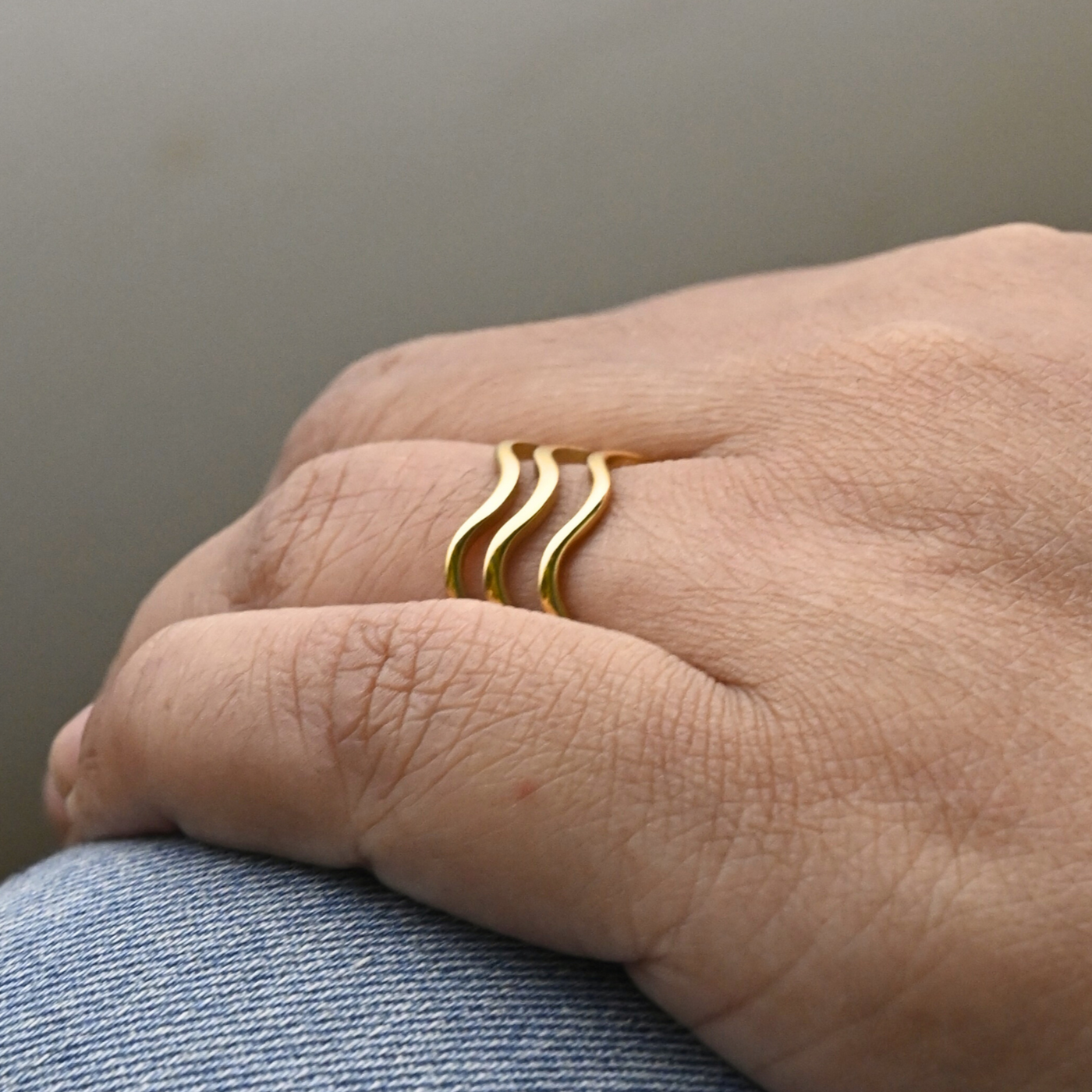 18K Gold Filled Wave Ring | Triple Wave Ring