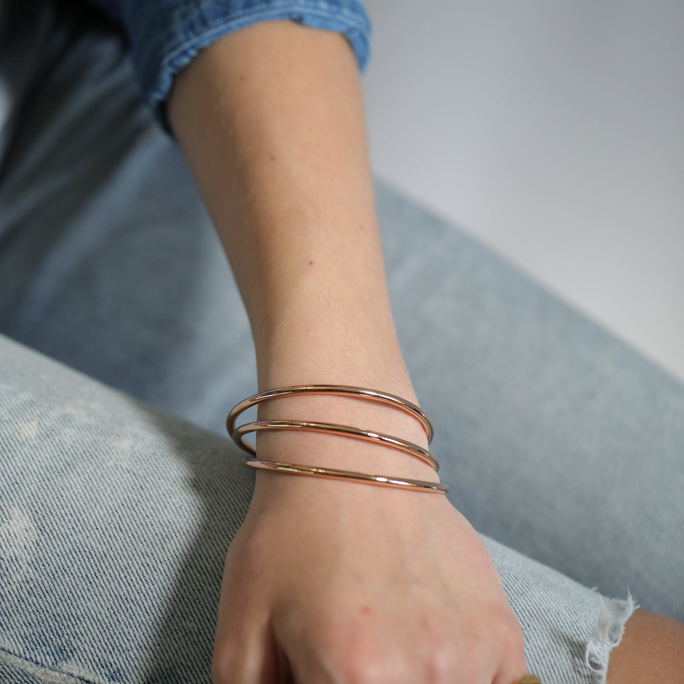 Set of Three Rose Gold Bangles