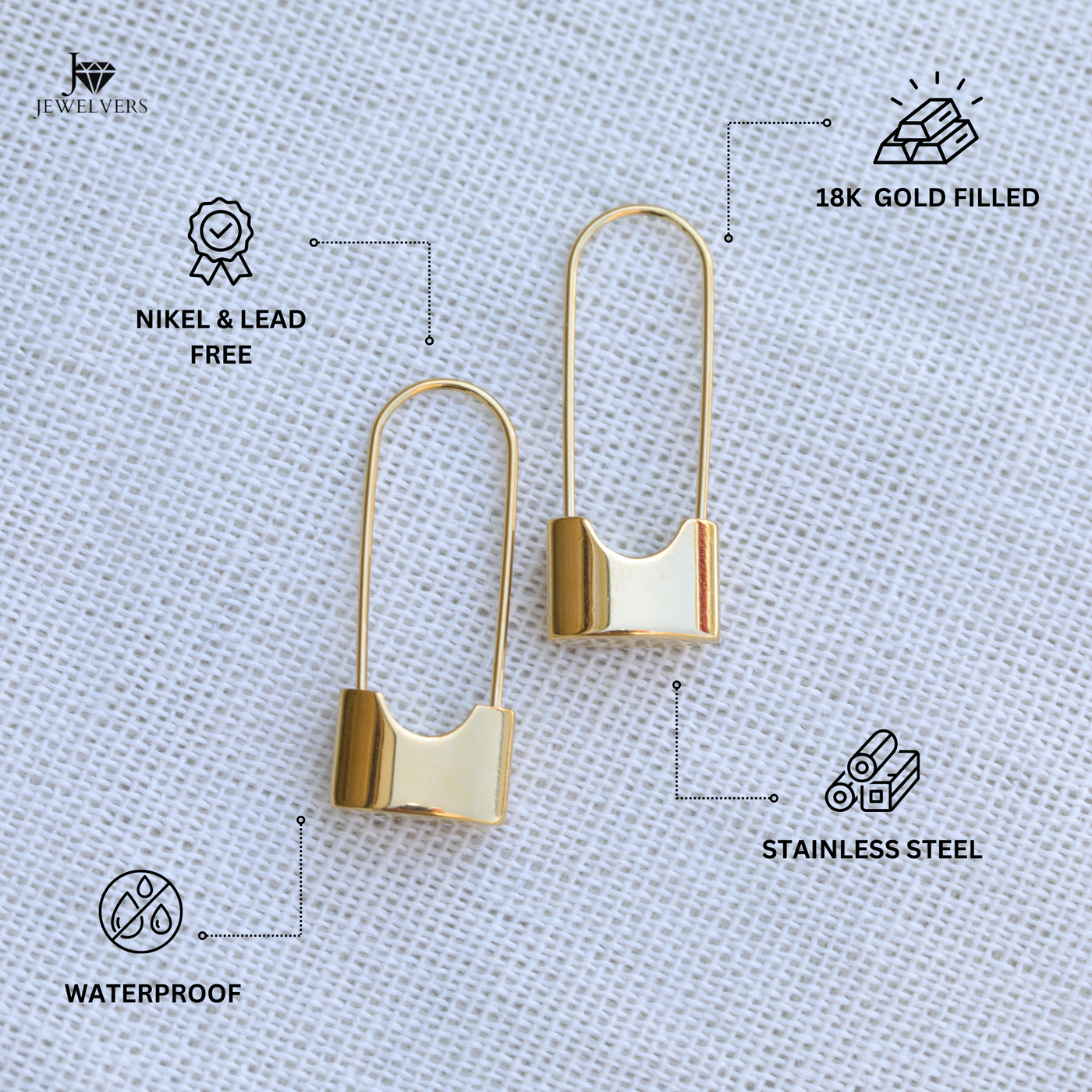 18K Gold-Filled Padlock Earrings