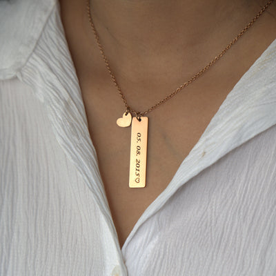 Engraved Custom Date Necklace