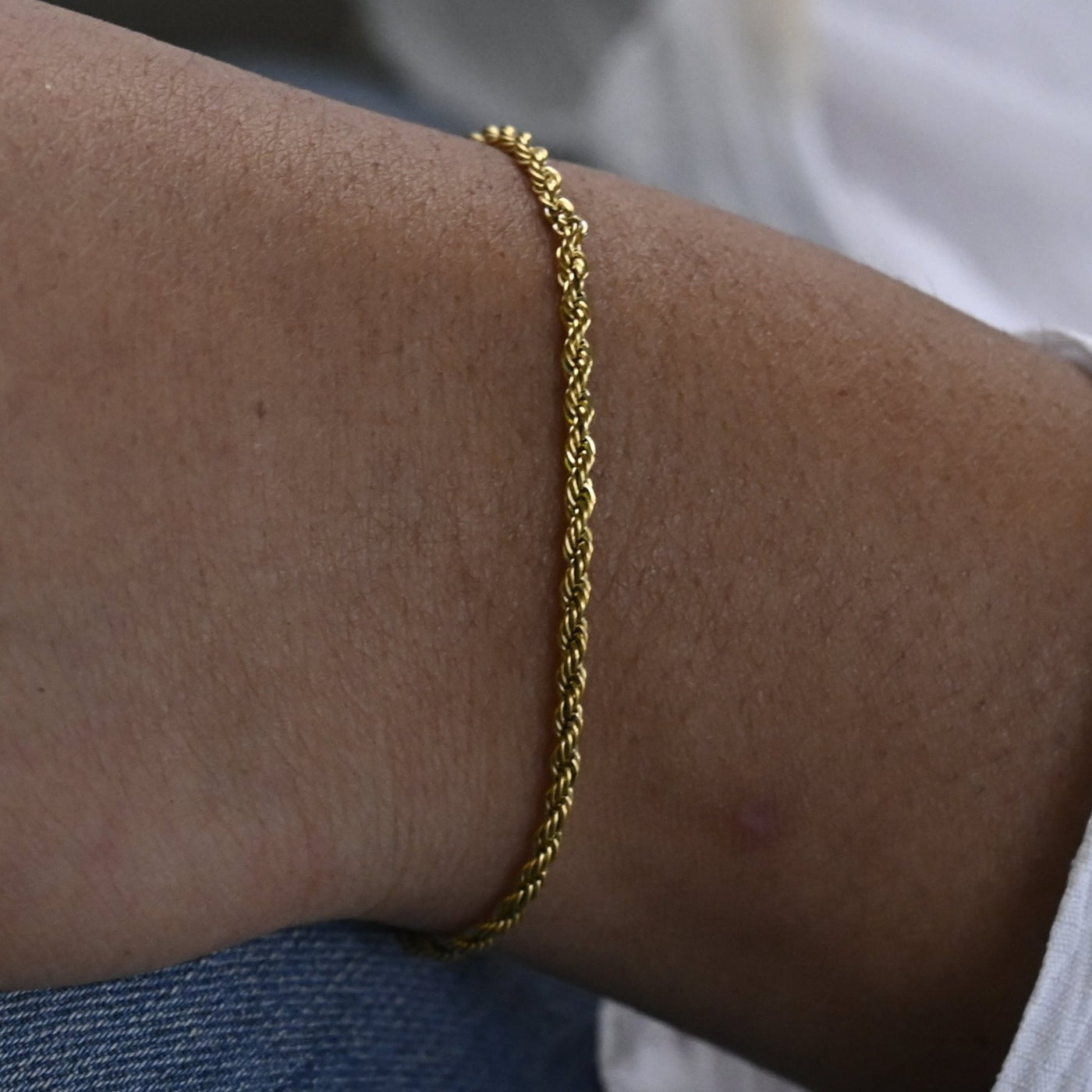 18K Gold-Filled Rope Chain Bracelet for Women