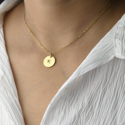 Initial Disc Necklace