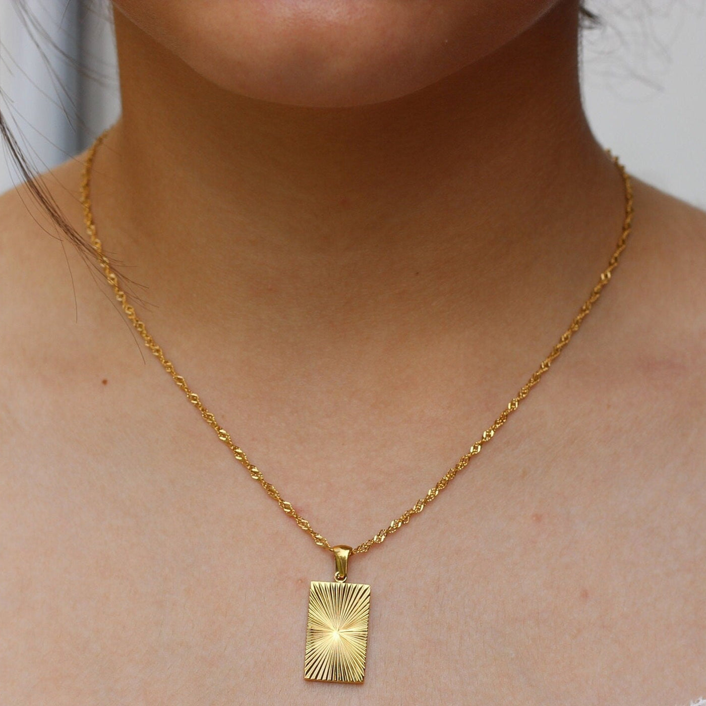 Rectangle Sunburst Necklace