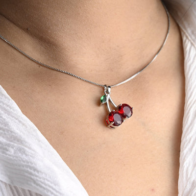 18K Gold-Filled Silver Cherry Necklace