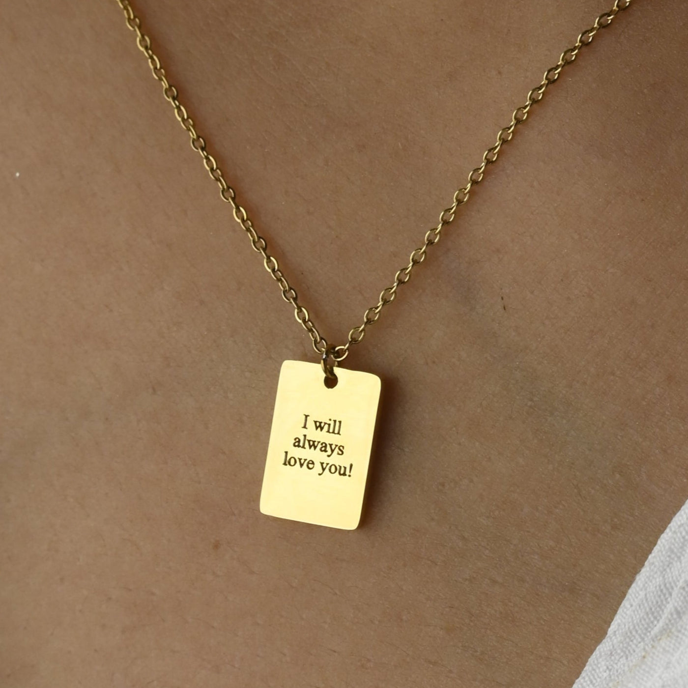 14K Gold-Filled Custom Necklace - Personalized Engraved Necklace