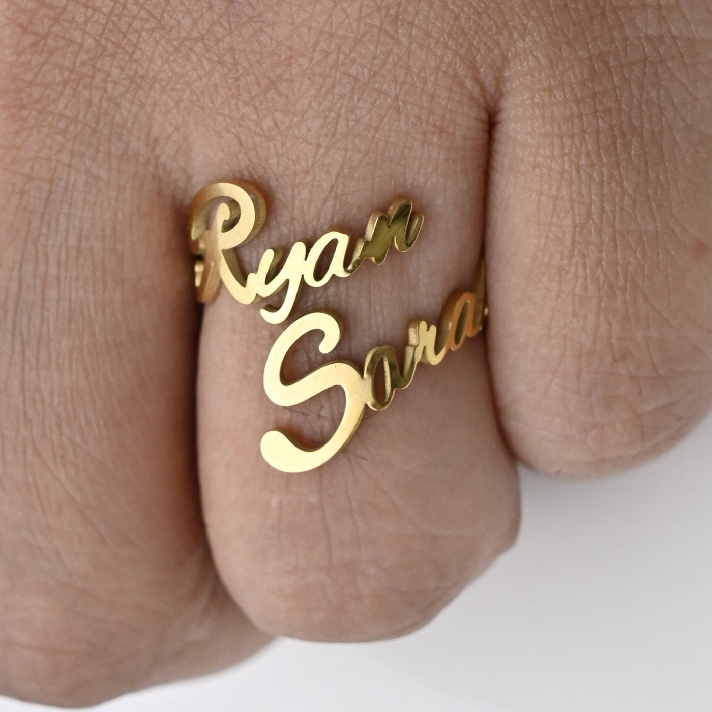 18K Gold-Filled Custom Name Ring • Two Name Ring