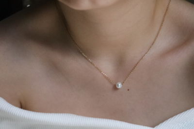 14K Gold-Filled Dainty Pearl Necklace