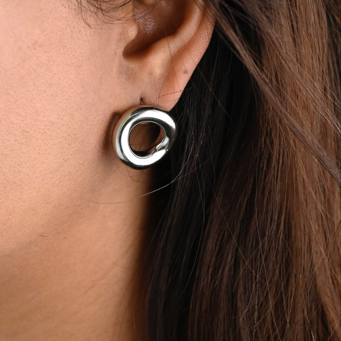 Silver Circle Earrings