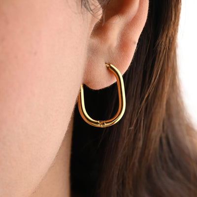 Oval Link Hoop Earrings