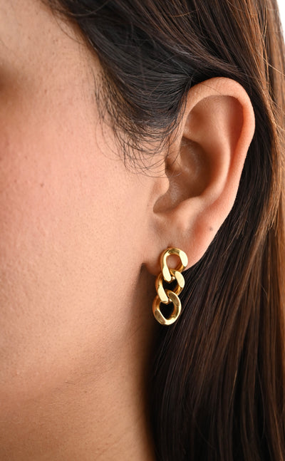 Curb Link Chain Drop Earrings