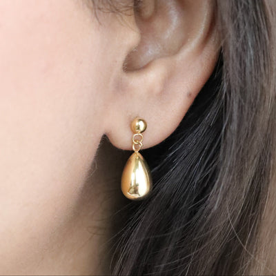 18K Gold-Filled Teardrop Stud Earrings for Women