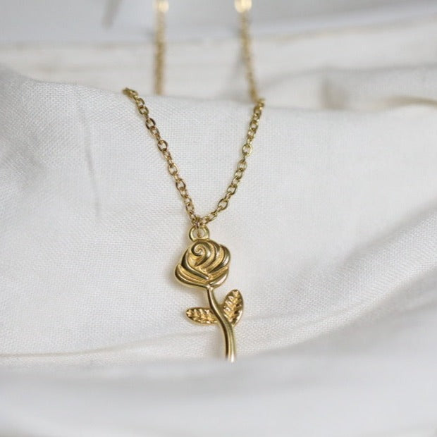 rose necklace gold