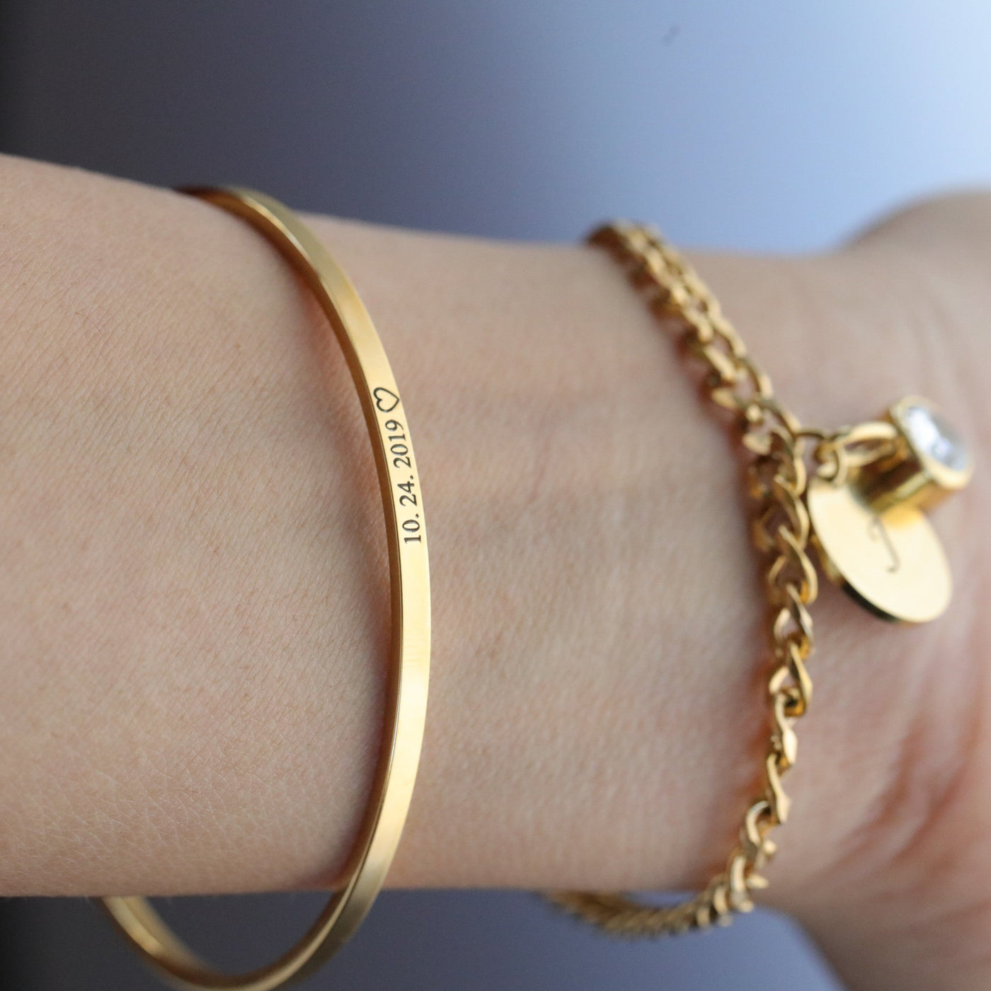 Gold Engraved Bracelet