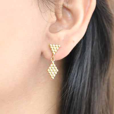 Geometric Honeycomb Stud Earrings