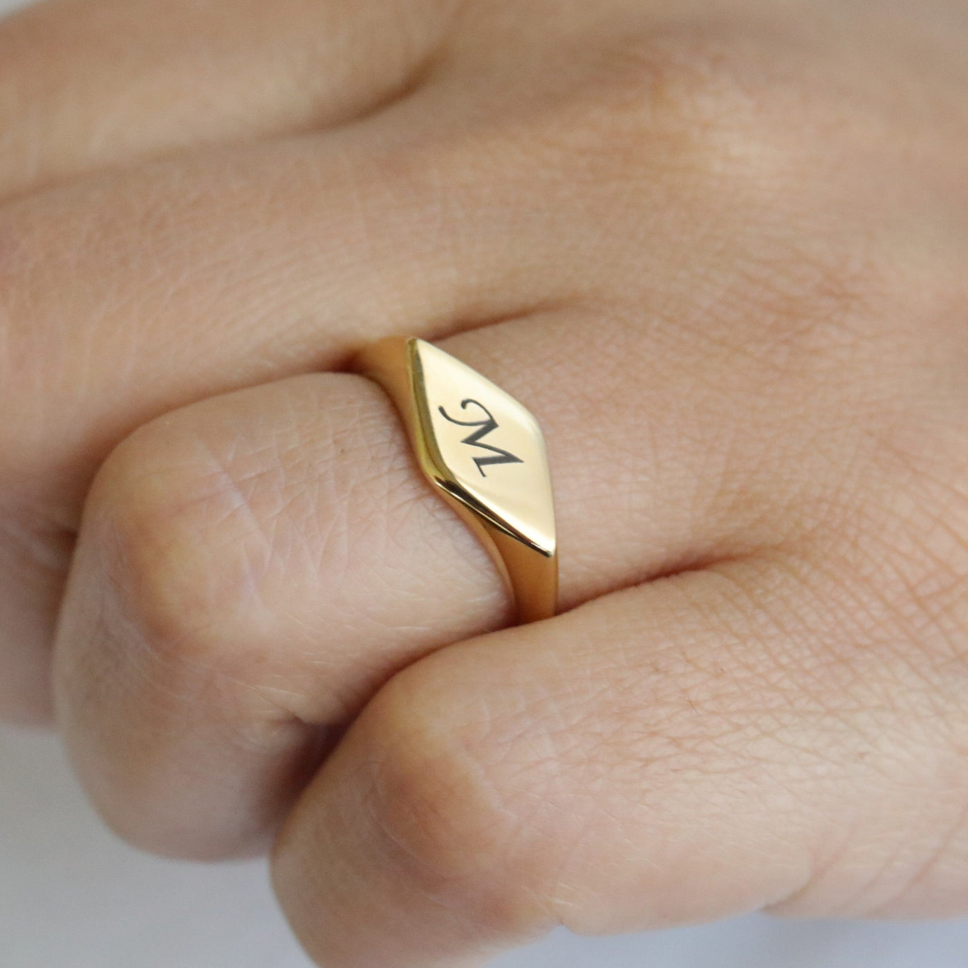 Engraved Letter Ring