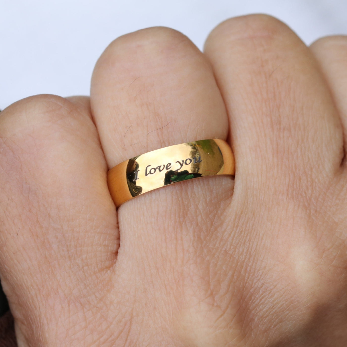 18K Gold-Filled Personalized Ring • Custom Engraved Name Ring