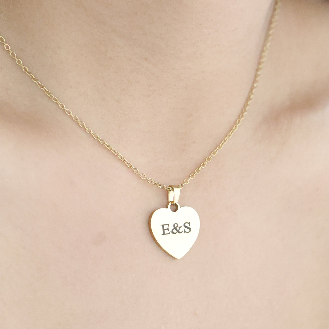 Personalized Heart Initial Necklace