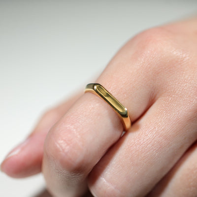 18K Gold-Filled Rectangular Band Ring
