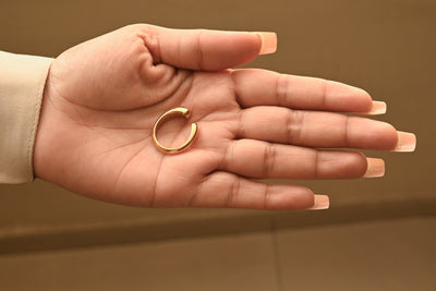 18K Gold-Filled Open Band Ring | Gold Thick Band Ring