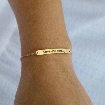 Customized Engraved Name Plate Bracelet