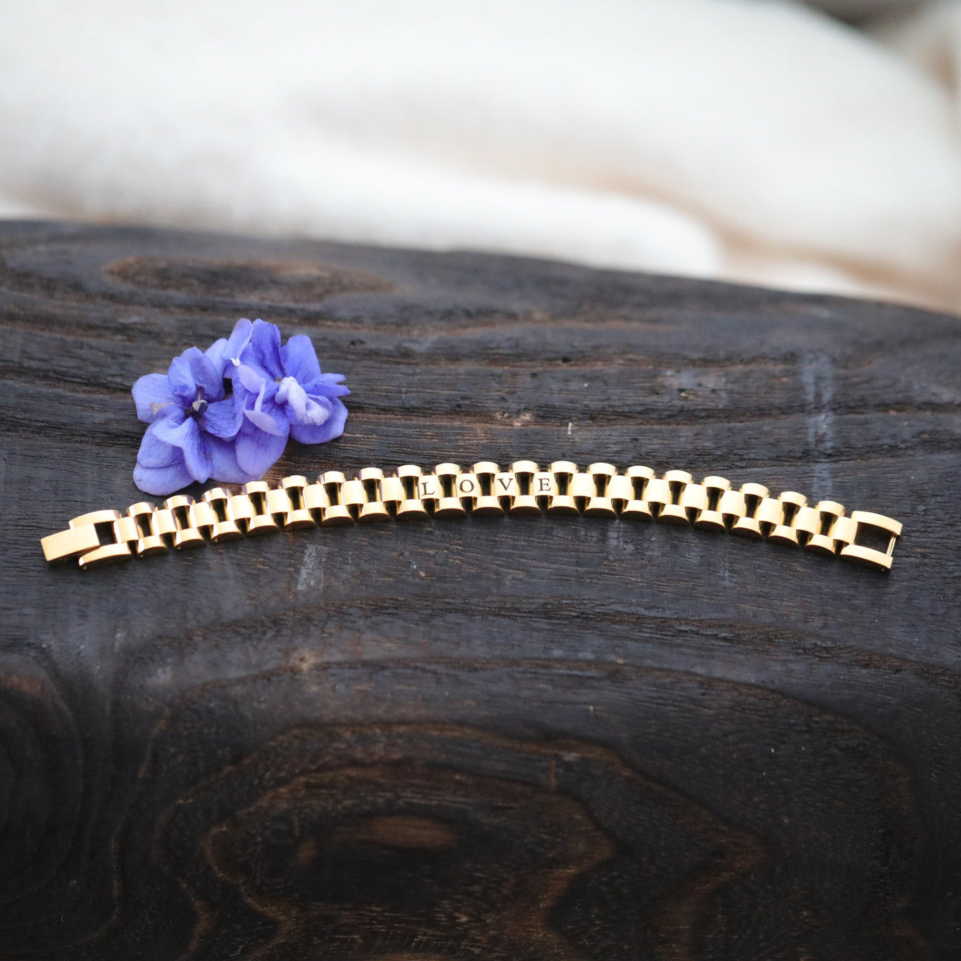 18K Gold-Filled Custom Watchband Bracelet - Personalized Bracelet for Women